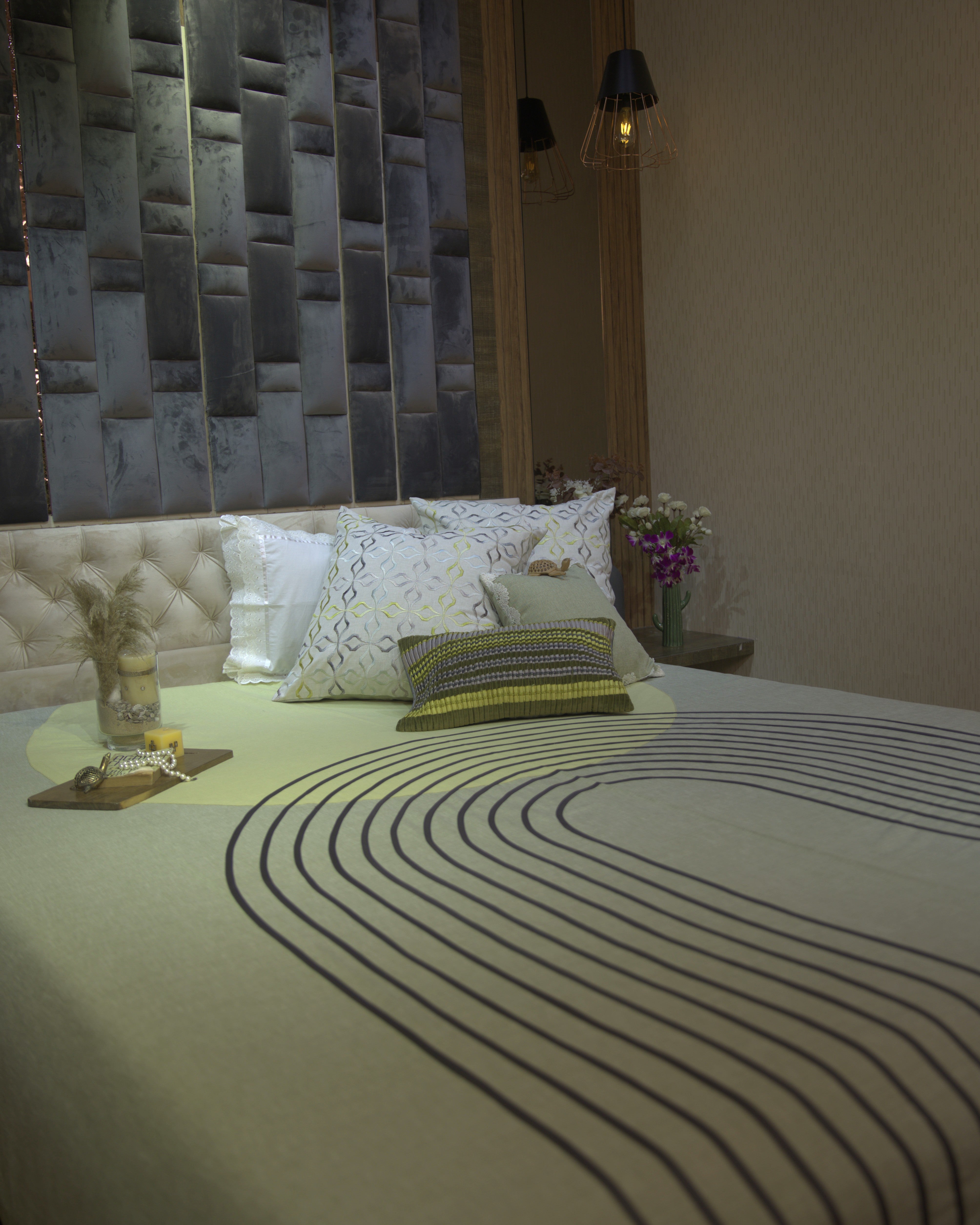 Aurora Green Bedcover With 2 Cushion Covers