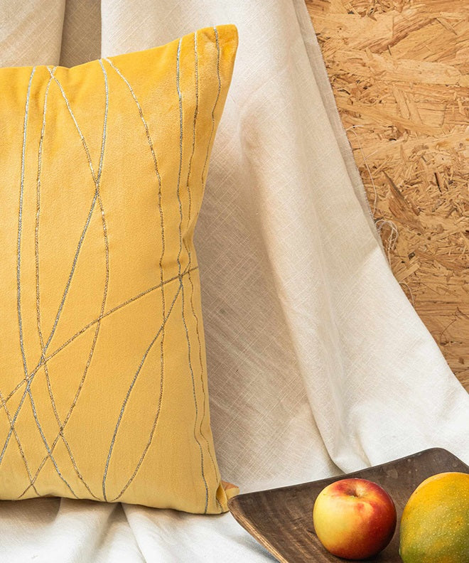 Subtle Glam Line Art Cushion