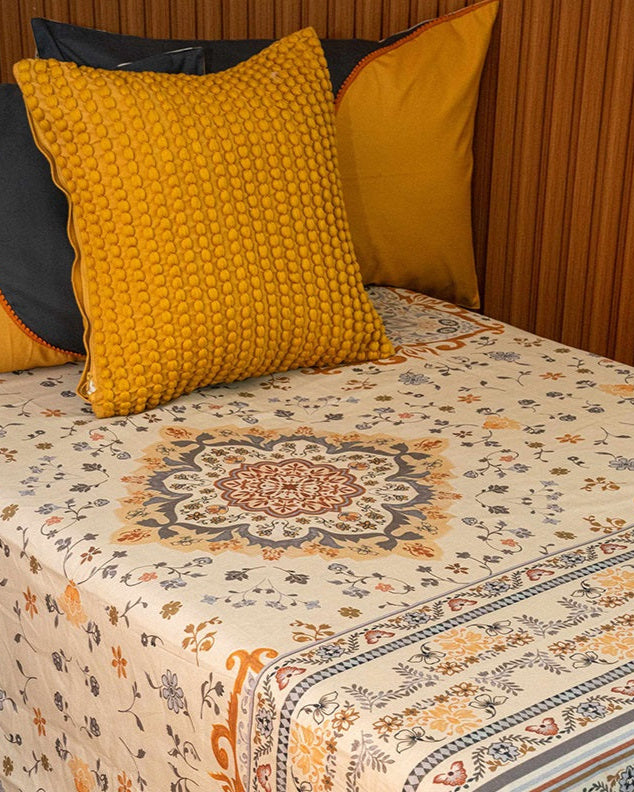 Summer In Ajmer Printed Bedsheet With 2 Pillow Covers