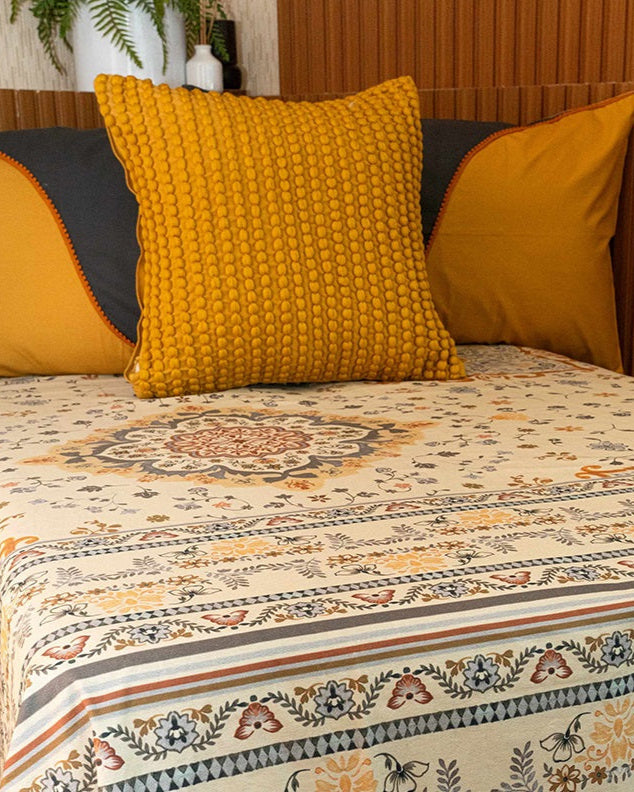 Summer In Ajmer Printed Bedsheet With 2 Pillow Covers