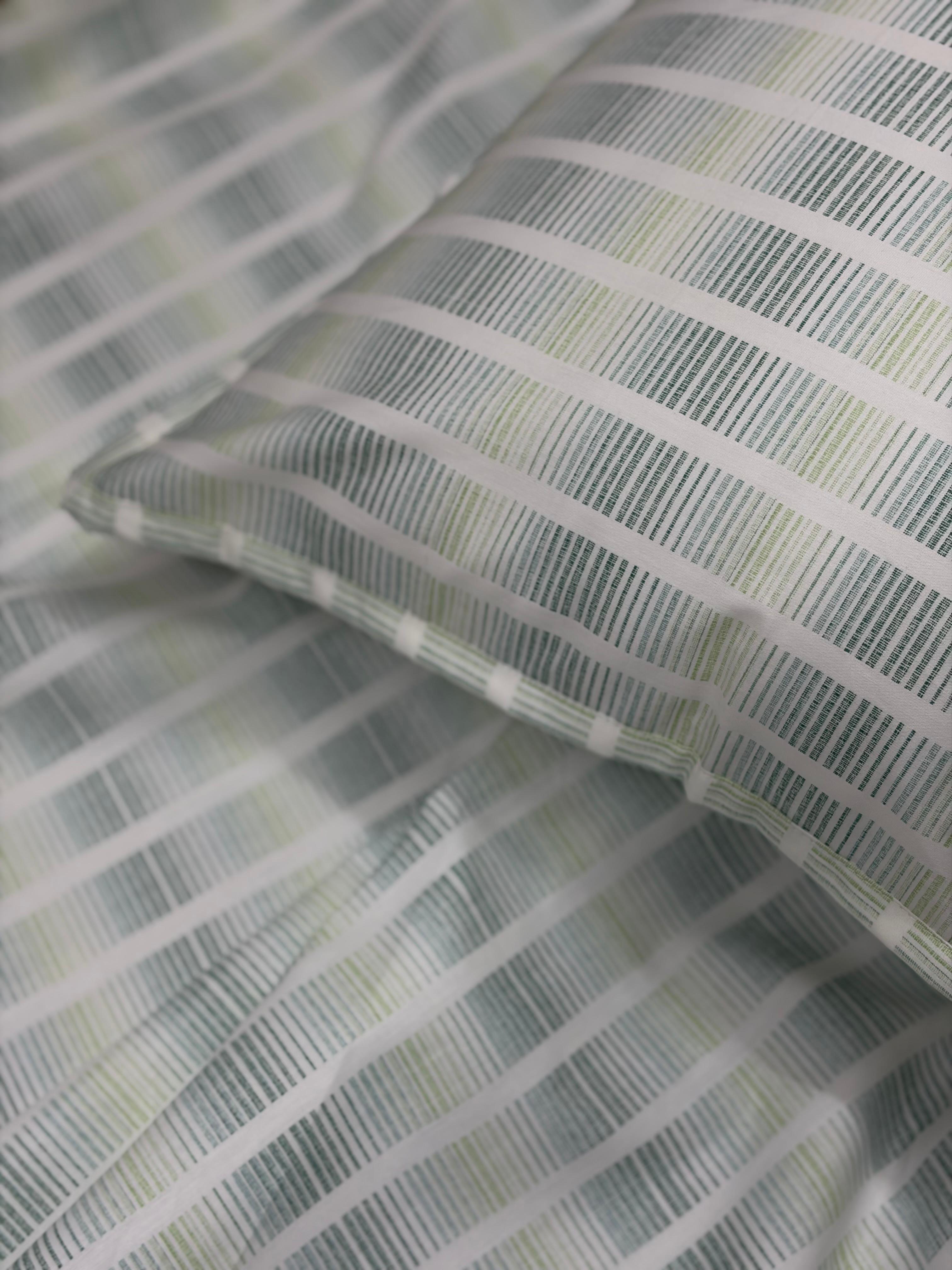 Teal Lines Bedsheet with 2 Pillow Covers