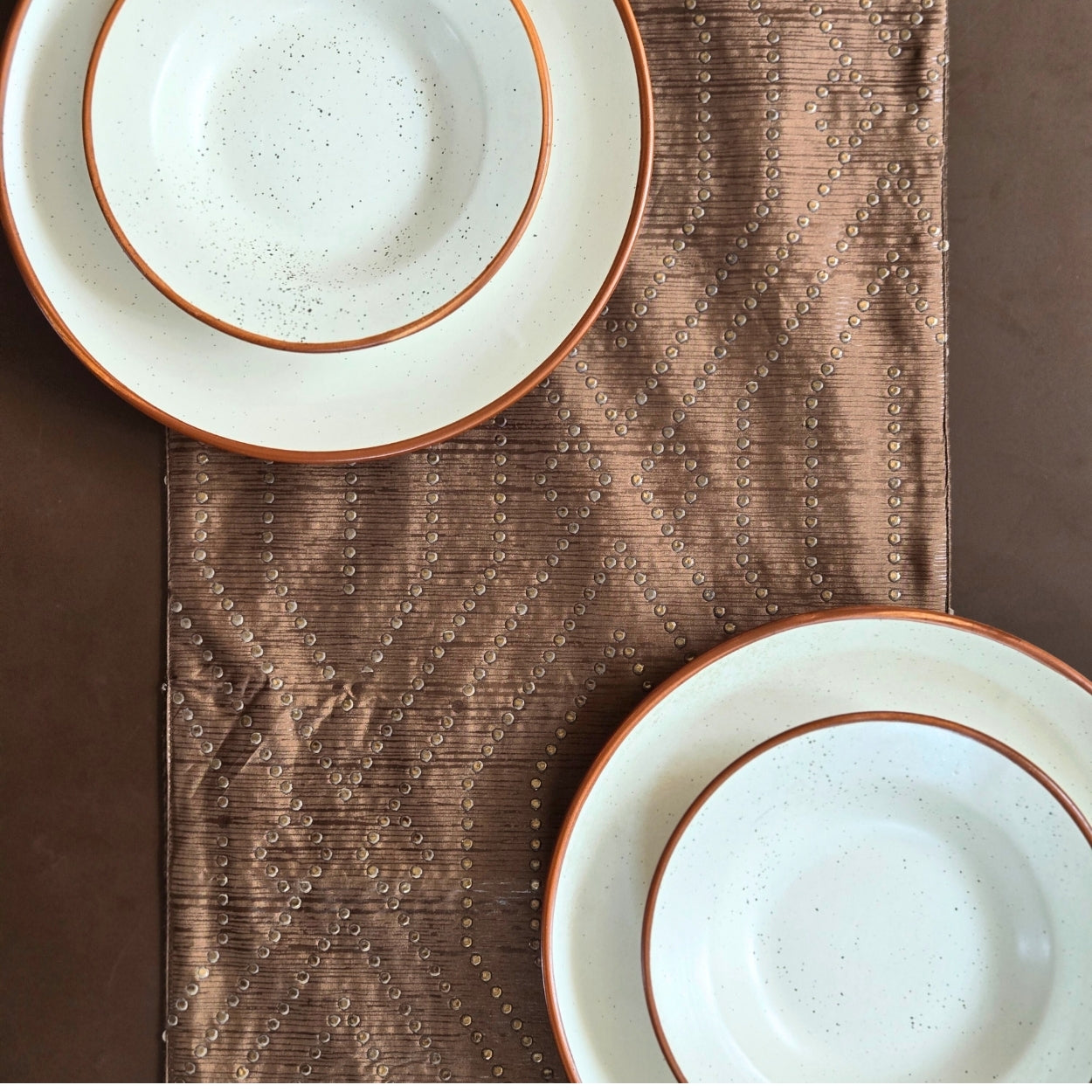 Studded Brown Table Runner