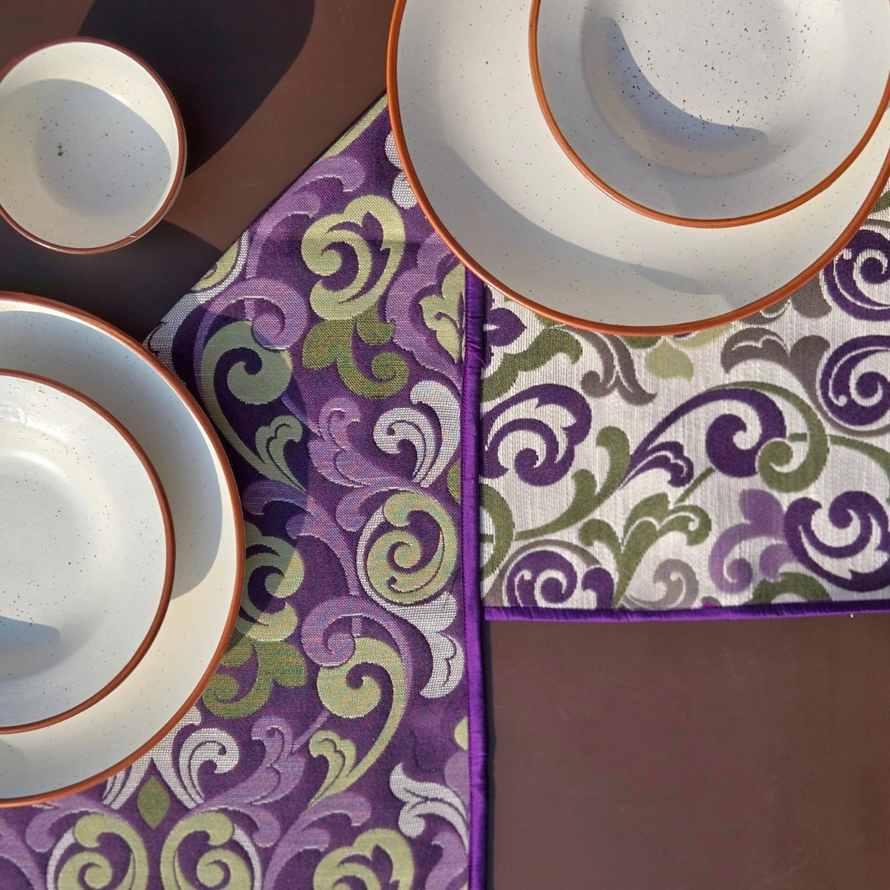 Traditional Purple Table Runner