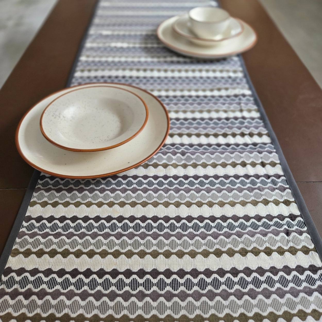 Olive Wave Table Runner