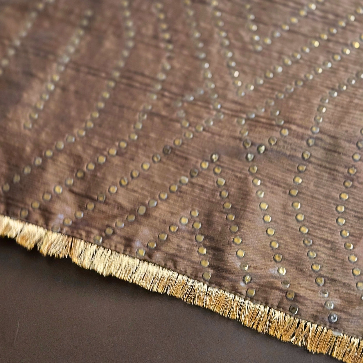 Studded Brown Table Runner