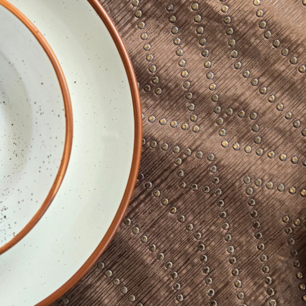 Studded Brown Table Runner