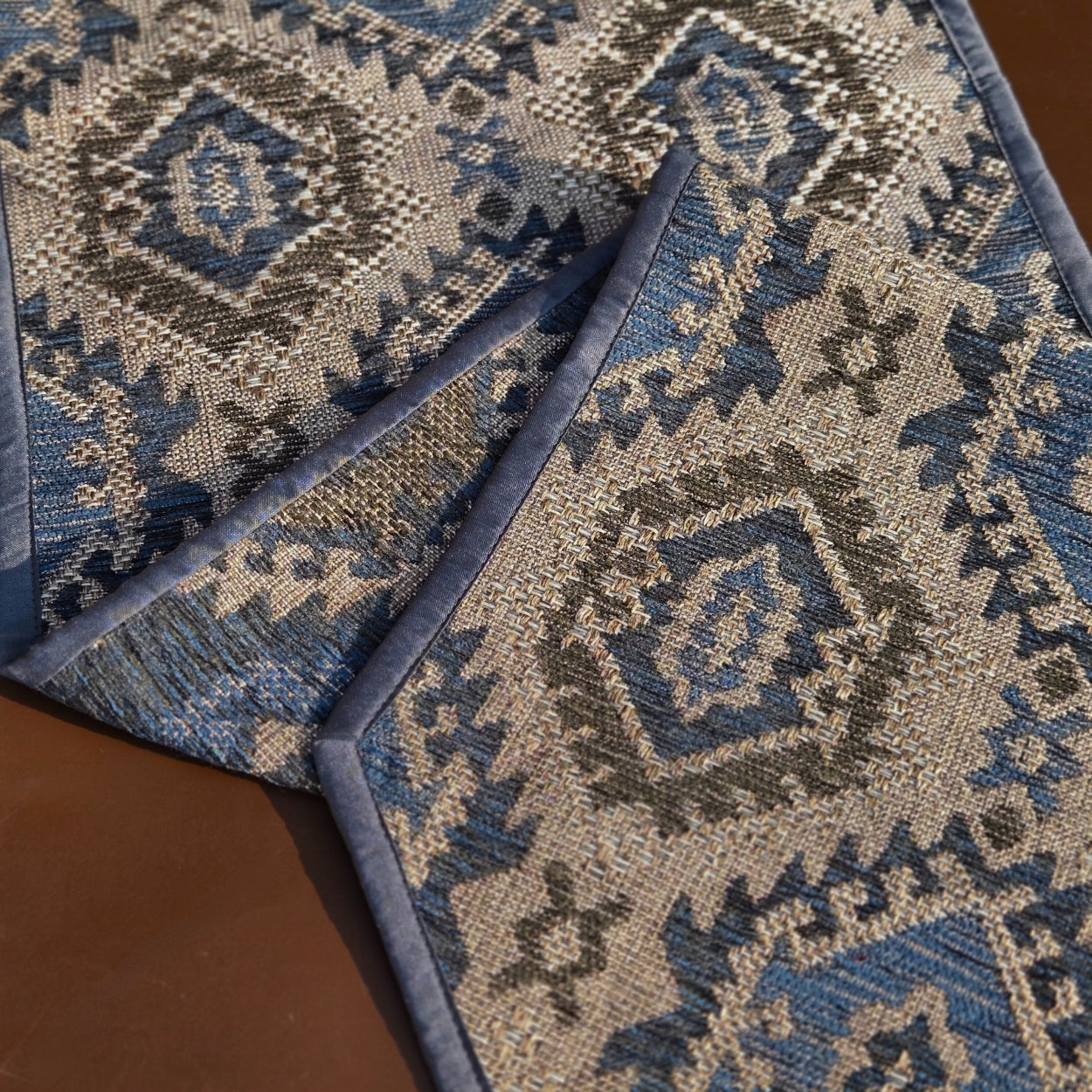 Boho Blue Table Runner