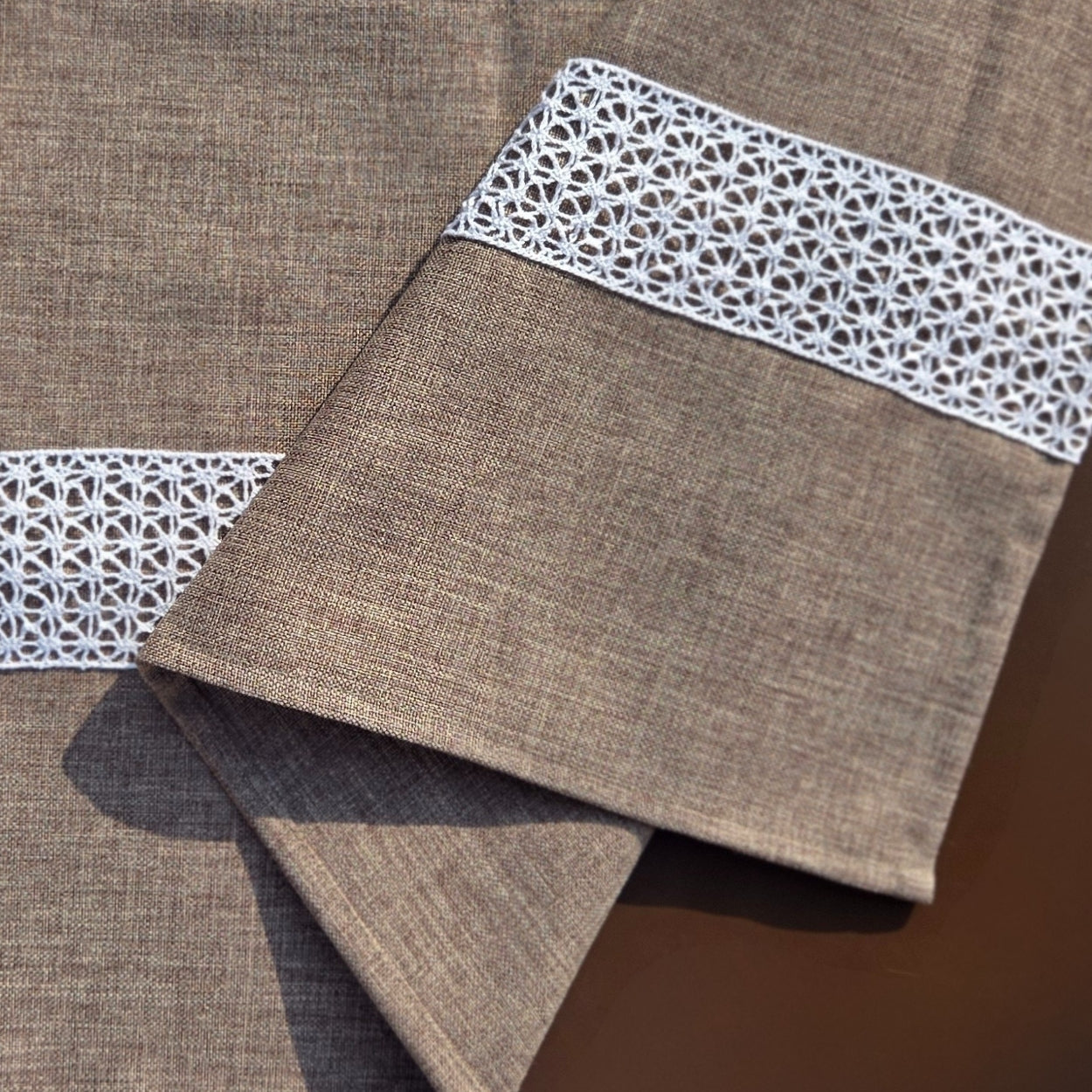 Laced Beige Table Runner