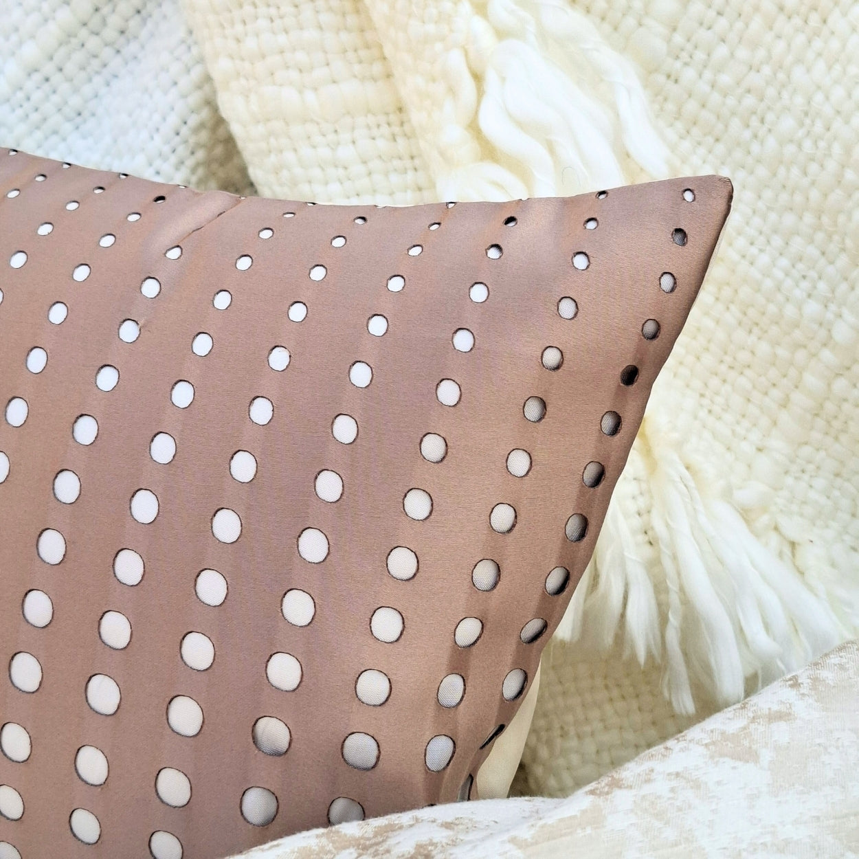 Dotted Line Brown Lumbar Cushion