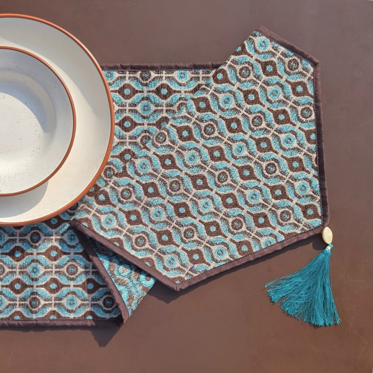 Wavy Blue Table Runner