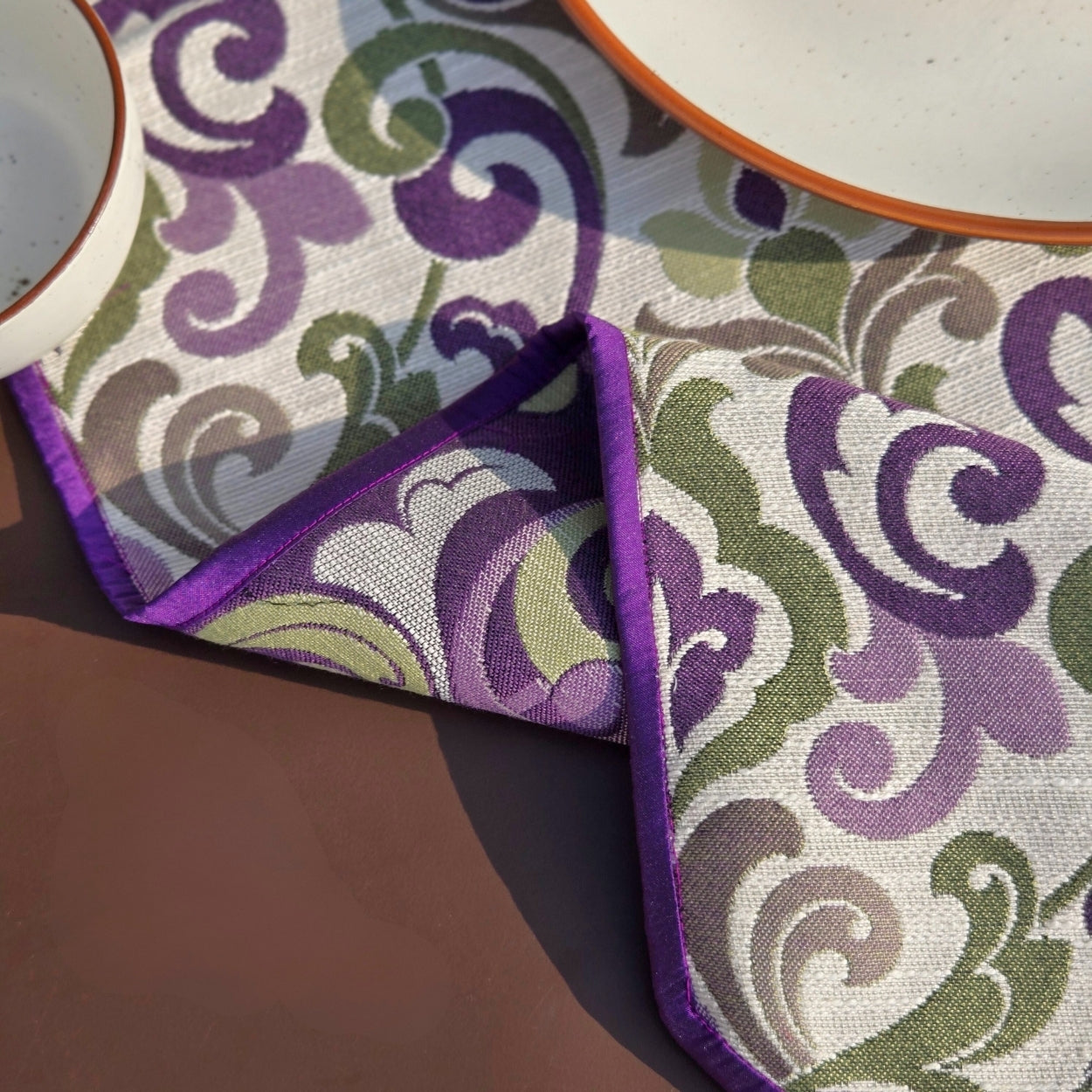Traditional Purple Table Runner