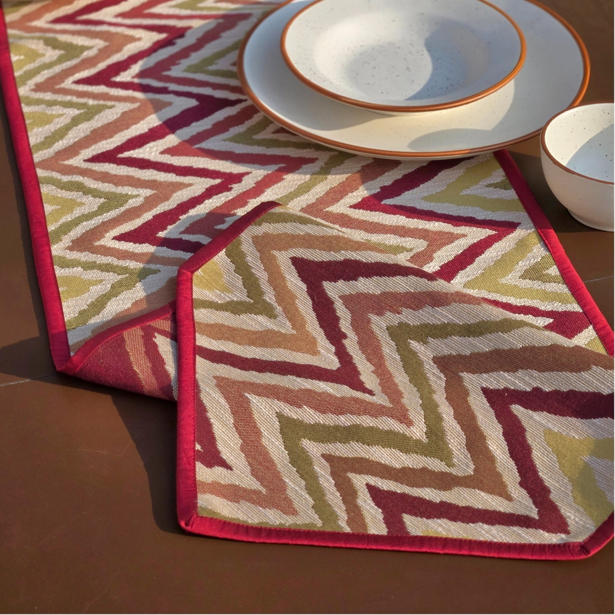 Chevron Magenta Table Runner