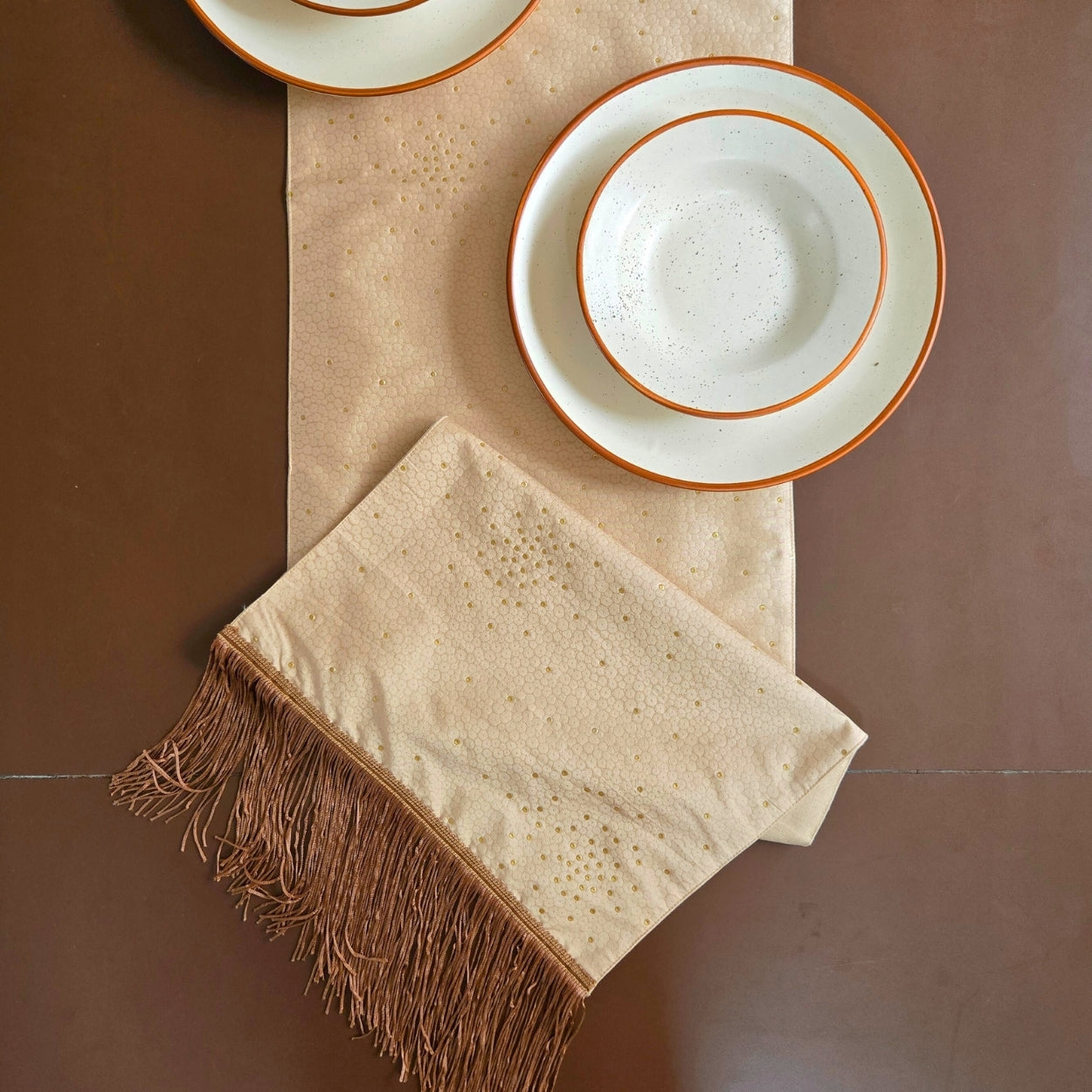 Laced Studded Table Runner