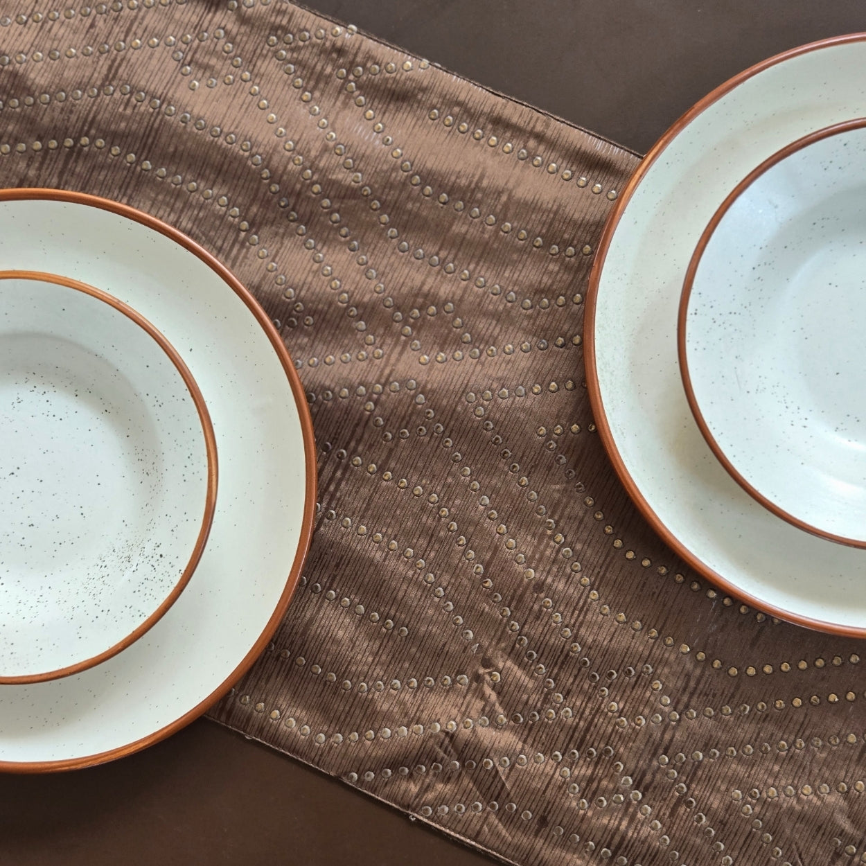 Studded Brown Table Runner