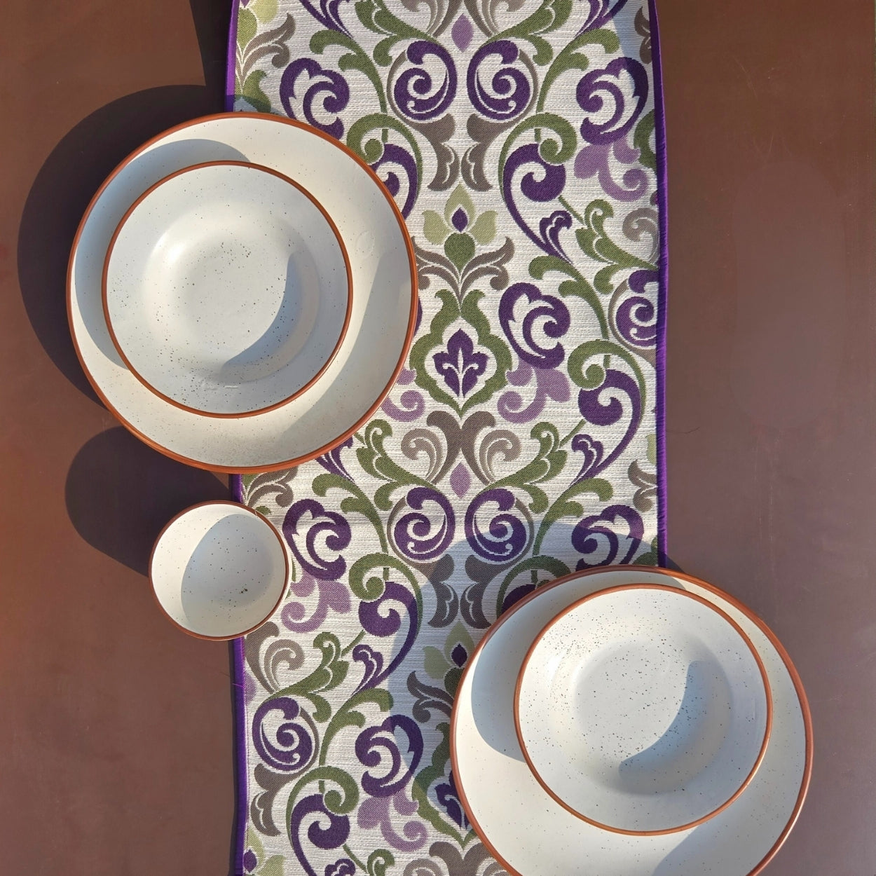 Traditional Purple Table Runner