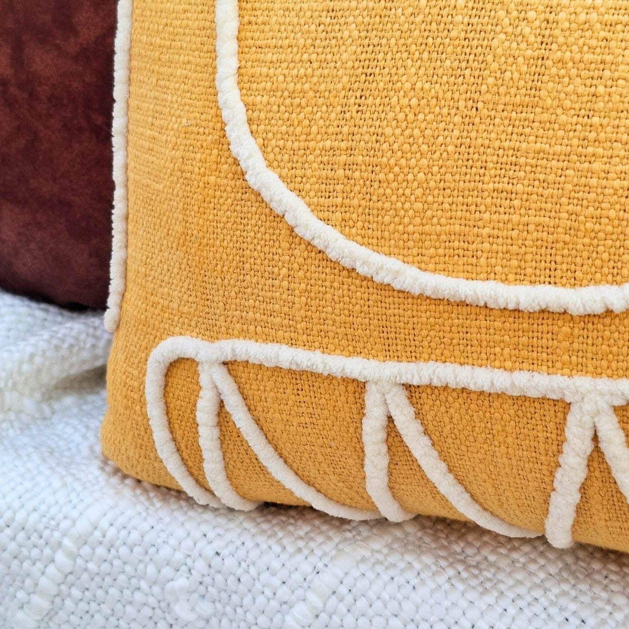 Tufted Tweed Lumbar Cushion