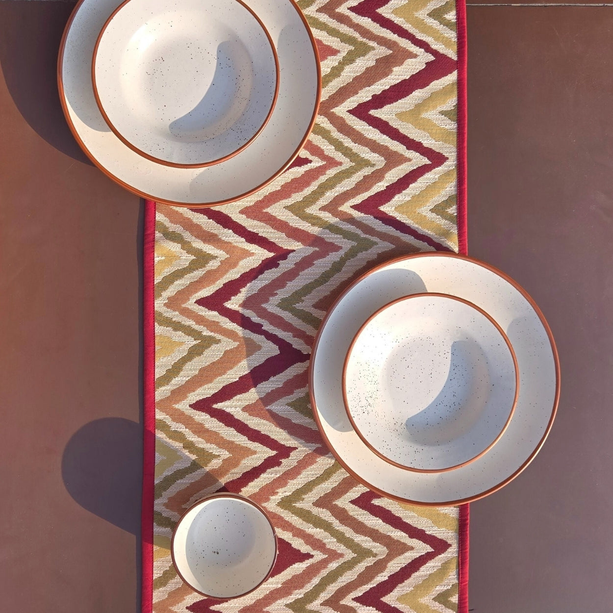 Chevron Magenta Table Runner