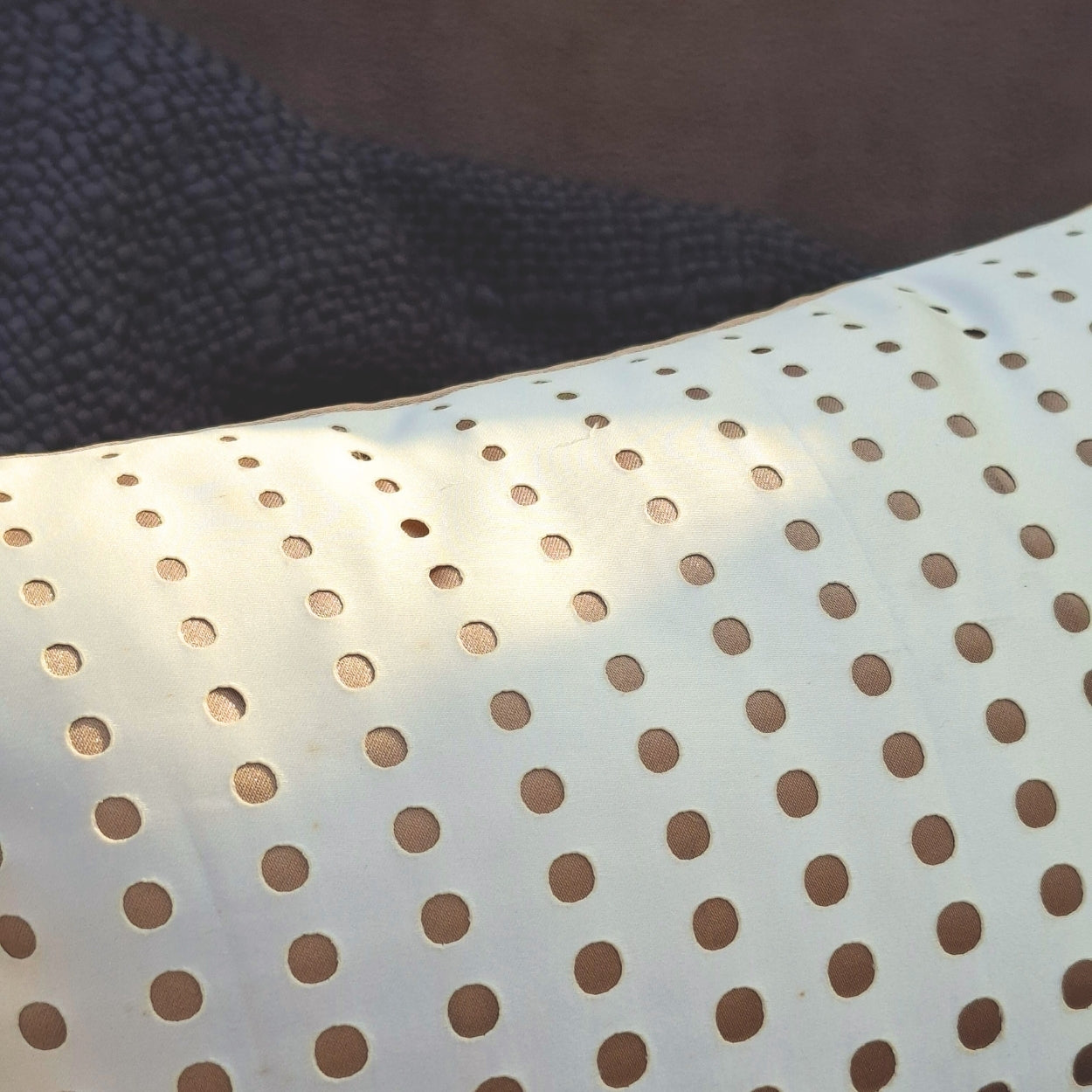 Dotted Line White Lumbar Cushion
