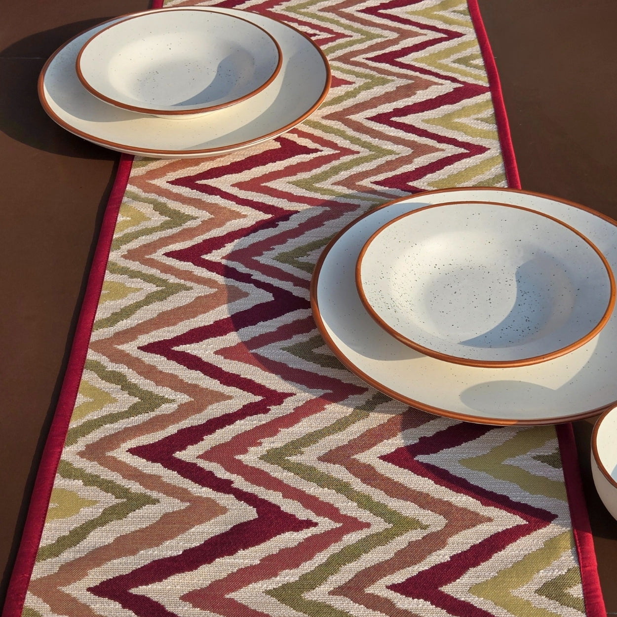 Chevron Magenta Table Runner