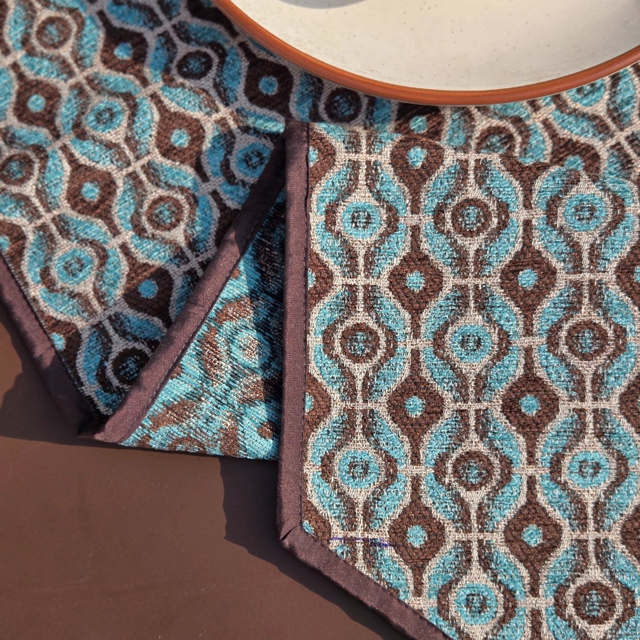 Wavy Blue Table Runner