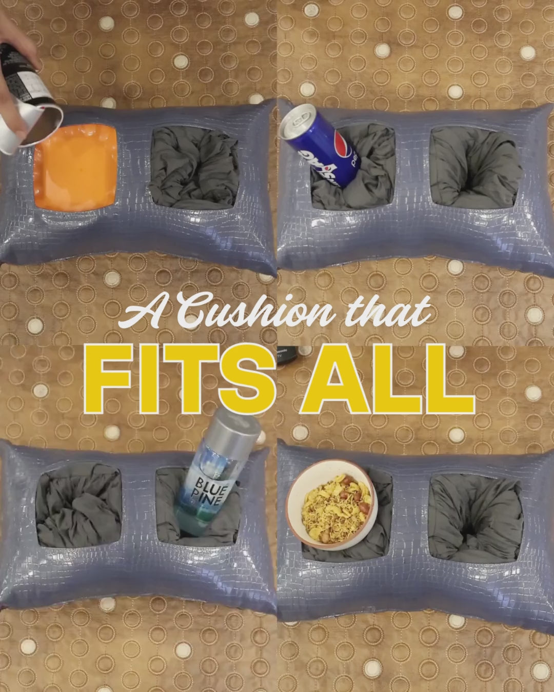 Lappy Snacky  – Multipurpose Cushion Tray for Snacks & Work | Perfect Gift!